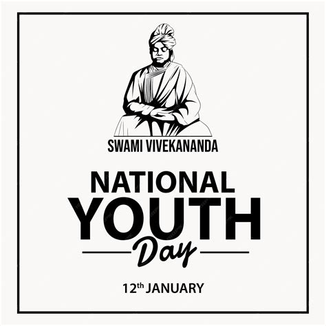 Premium Vector National Youth Day Swami Vivekananda Jayanti 12 January