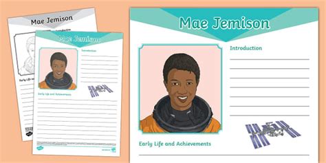 Mae Jemison Biography Writing Template Twinkl