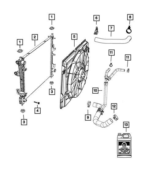 2021 2023 Dodge Durango Engine Cooling Radiator 68480071ac Mopar Estores