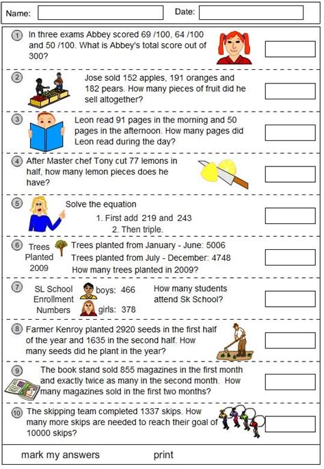 Problems Solving Using Addition Mathematics Skills Online Interactive