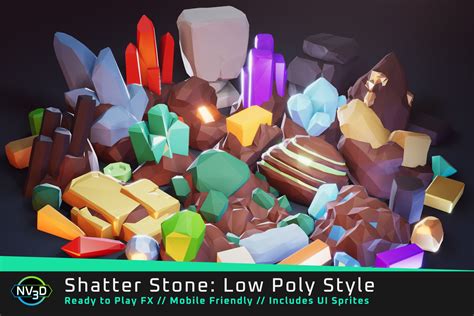 Shatter Stone Low Poly 3d Props Unity Asset Store