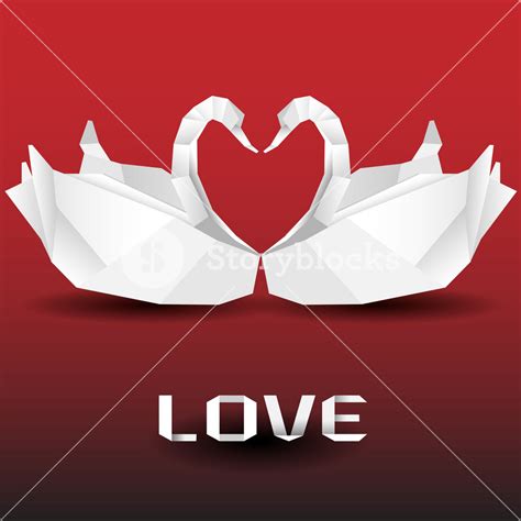 Couple Origami Swans Royalty Free Stock Image Storyblocks