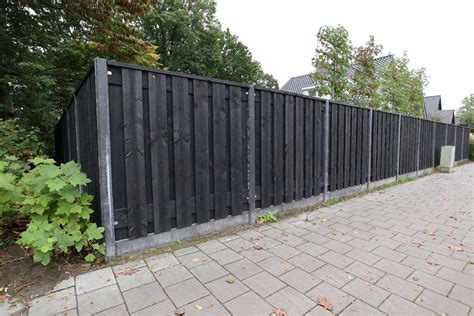 Tuinscherm Zwart XXL Douglas 13 Planks 180x180 Cm BxH Fijnbezaagd