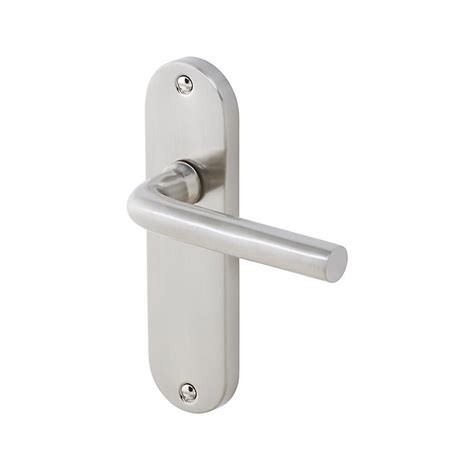 Colours Ayen Satin Nickel Effect Steel Straight Latch Door Handle L120mm Diy At Bandq