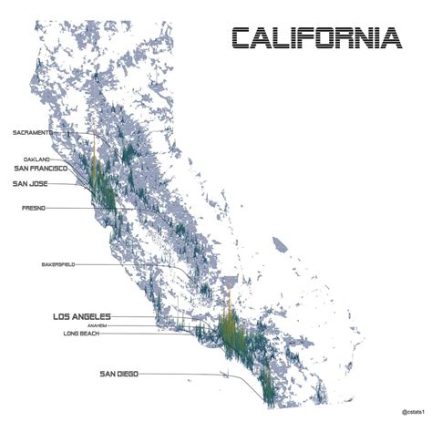 Population Line Map Of California By Cstats1 Maps On The Web