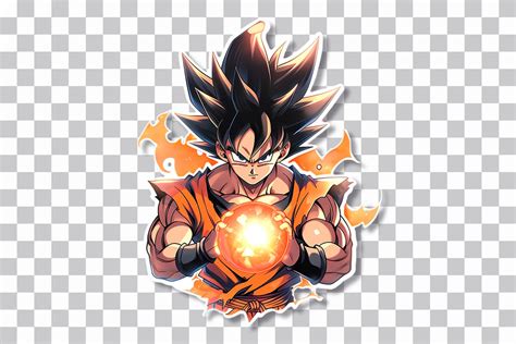 Goku With An Energy Ball Sticker Transparent Png Download