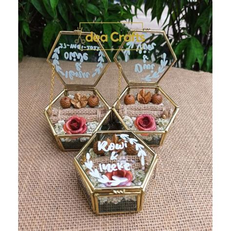 Jual RING BOX KOTAK TERRARIUM MINI LENGKAP KOTAK CINCIN KOTAK LAMARAN