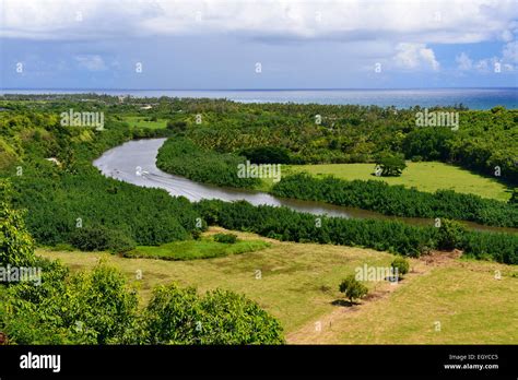 Wailua River Valley From Poliahu Heiau Scenic Overlook Kauai Hawaii