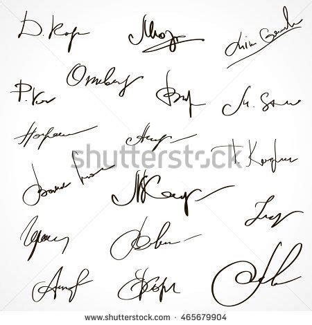 Stock Photo Autographs Set Personal Signature Signature Set Scribbles