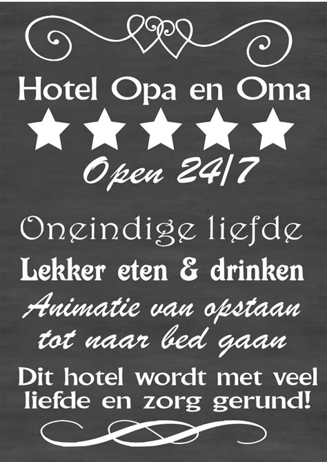 Tekststicker Hotel Opa Oma Grappige Teksten Teksten