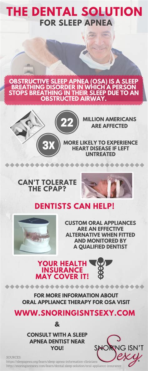 The Dental Solution For Sleep Apnea Infographic Snoring Isn T Sexy