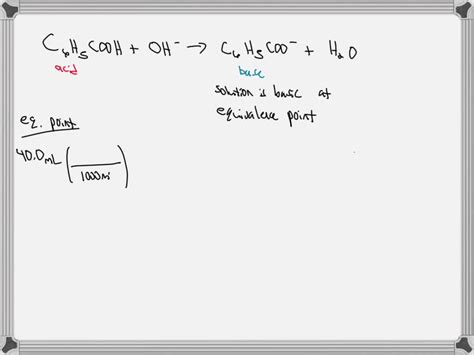 Solved Benzoic Acid C6h5cooh Dissociates In Water As Shown In The Equation Below A 40 0 Ml