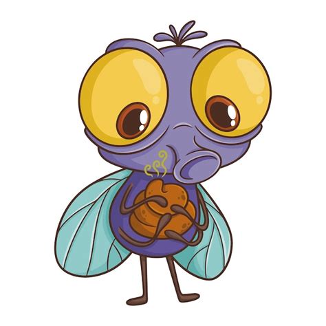 Ilustración de dibujos animados de mosca dibujada a mano Vector Gratis