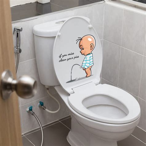 Toilet Sticker Funny Decals Wall Art Sign Decor Removable Toilet Seat