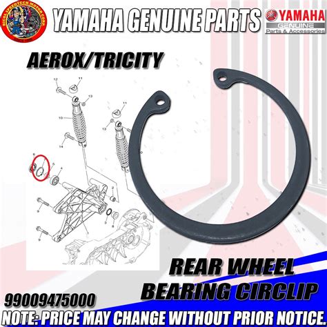 AEROX TRICITY125 REAR WHEEL BEARING CIRCLIP YGP Genuine 99009 47500