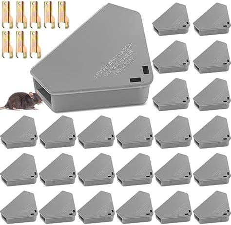 Qualirey 24 Pcs Mice Station With Keys Mouse Bait Stations