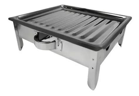 Brasero De Mesa Acero Inox Parrilla Bandeja Asado