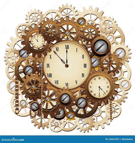 Steampunk Clock And Gears Stock Photo Cartoondealer