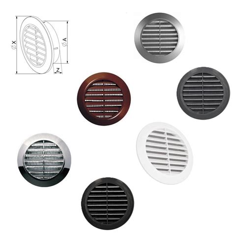 Mm Mini Round Air Vent Grille With Flange And Fly Screen