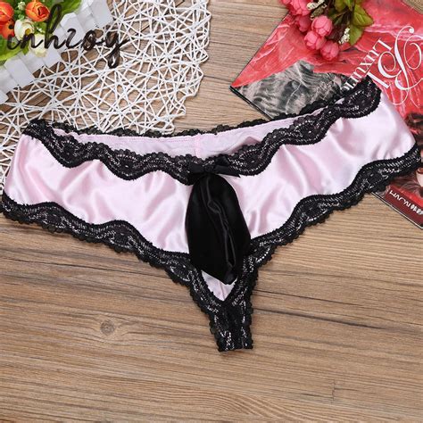 Sissy Culotte En Satin Et Dentelle Pour Homme Lingerie Gay Sous Vêtements Bikini Vêtements