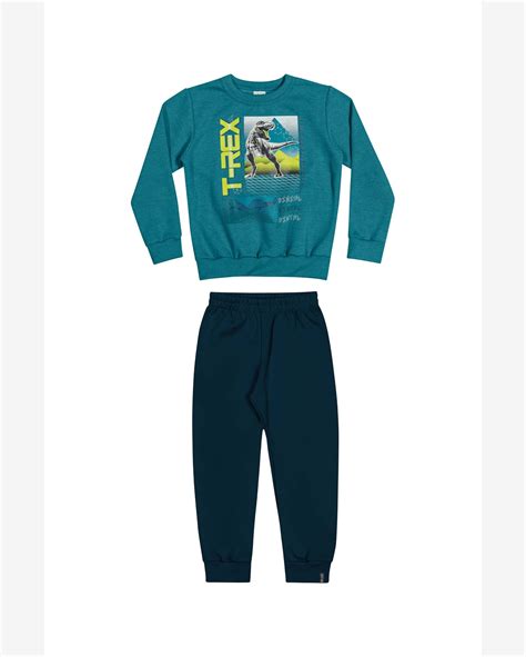 Riachuelo Conjunto Infantil Menino Dinossauro T Rex Elian Verde