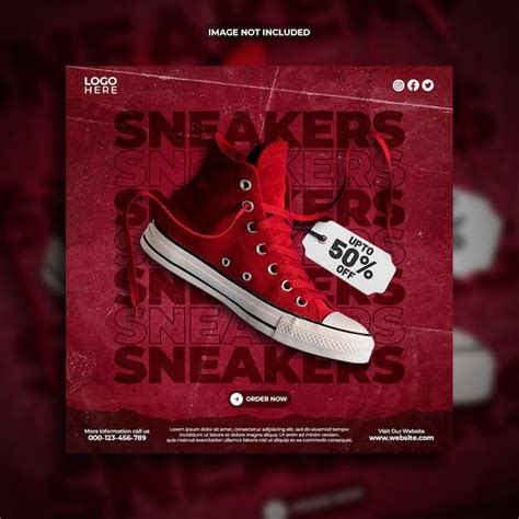 Premium Psd Sneakers Shoes Social Media Post Template