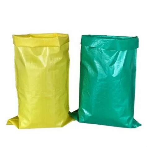 Polypropylene Green Yellow 25 Kg Pp Plain Bag For Packaging Size