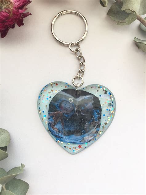 Coraline Keychain Tim Burton Key Ring Blue Accessories Etsy