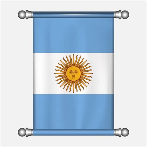 Bandera Realista Colgada Del Bander N De La Argentina Vector Premium