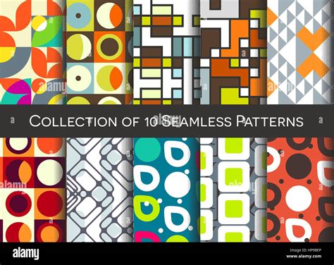 Geometric Abstract Seamless Pattern Collection Simple Motif Background