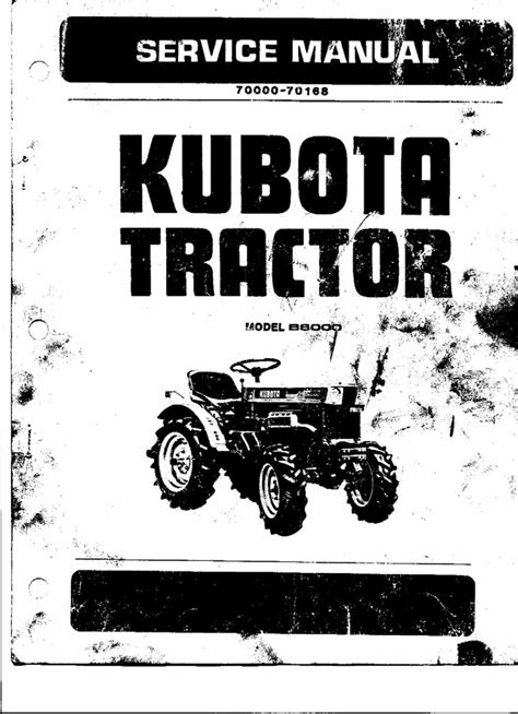 Kubota Tractor Model B6000 Workshop Service Repair Manual