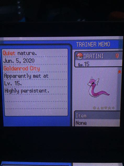 Gen4 Finally Got A Hgss Game Corner Shiny Dratini With An Acceptable