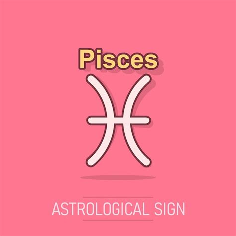 Premium Vector Vector Cartoon Pisces Zodiac Icon In Comic Style