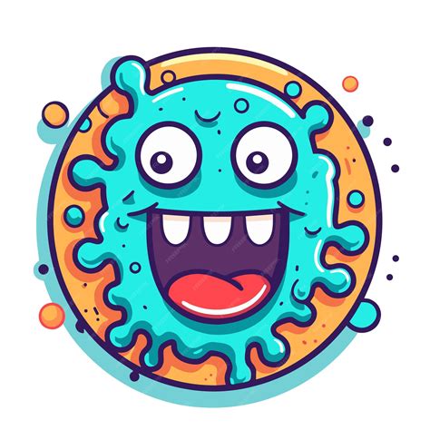 Premium Vector | Colorful cartoon germ icon a vibrant illustration of a