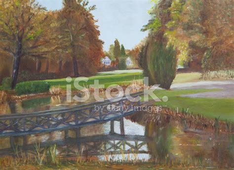 Painting Of A Wooden Bridge Stock Photo | Royalty-Free | FreeImages