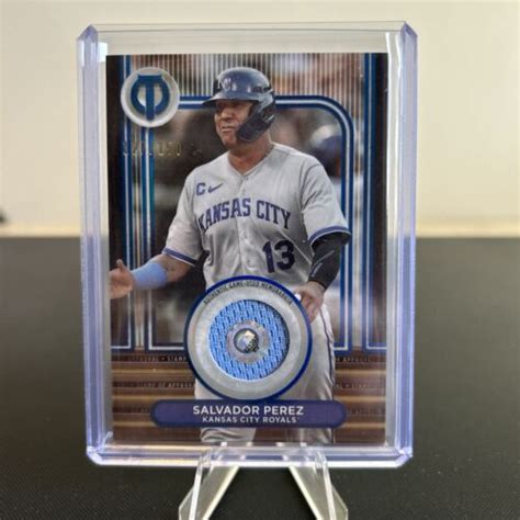 Salvador Perez Topps Tribute Stamp Of Approval Patch Blue