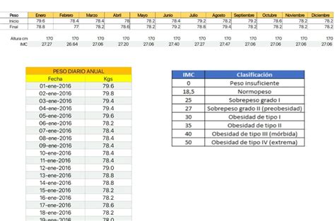 Arp N Analg Sico Tensi N Plantillas Control De Peso Excel Inmunidad