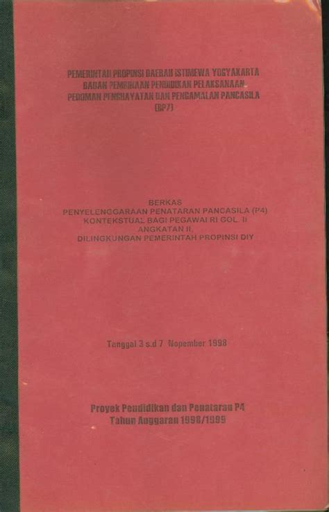 Berkas Penyelenggaraan Penataran Pancasila Pedoman Penghayatan Dan