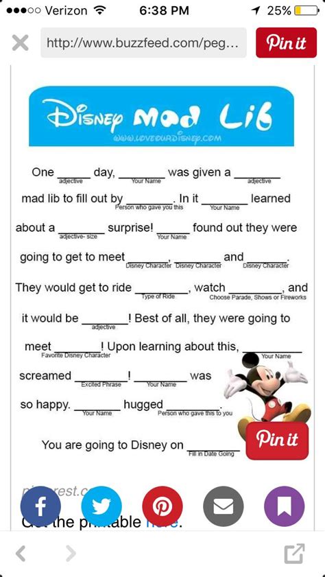 Disney Mad Lib Mad Libs Lib Learning