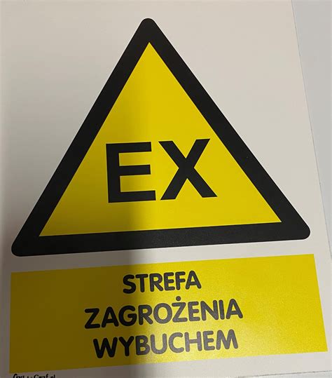 Znak EX Strefa Zagrożenia wybuchem ideogram podpis 200x250