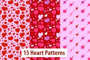 Valentine S Day Heart Patterns Set Graphic By Kaio Medau Creative Fabrica