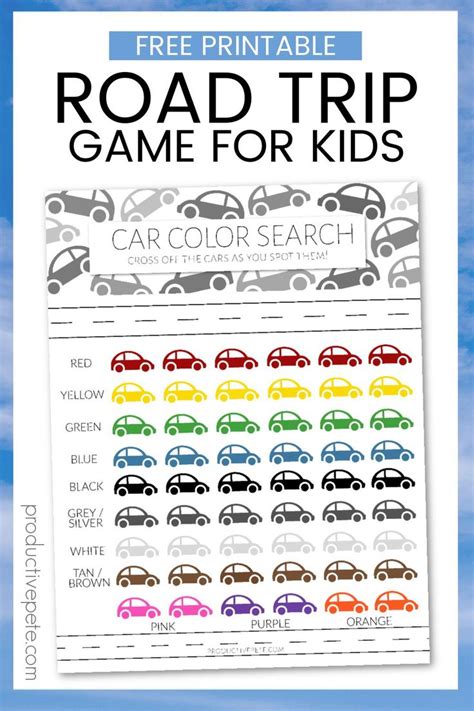 Printable Car Games For Road Trips