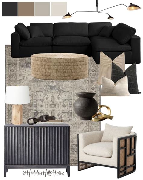 Aiobha 4 Piece Upholstered Curated On LTK Black Sofa Living Room