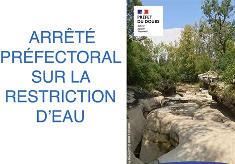 Arr T Pr Fectoral Portant Restriction Provisoire Des Usages De L Eau