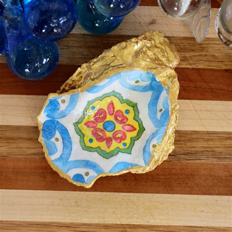 Oyster Shell Trinket Dish Talavera Tile Etsy De