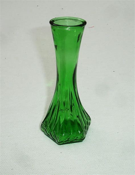 Vintage Hoosier Green Glass Bud Vase Numbered