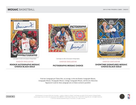 Panini Mosaic Choice Nba Basketball Cards