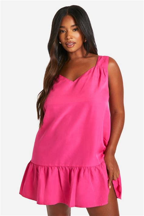 Plus Frill Hem Mini Dress Boohoo Usa