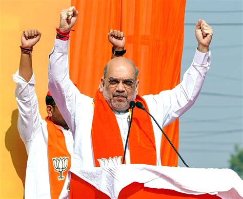 Union Home Minister Amit Shah Addresses During A Public Meeting