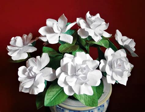 Gardenia Paper Flower Templates Video Tutorial Instant Etsy